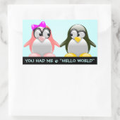 コンピュータギークバレンタイン:プログラミング言語の愛 長方形シール (バッグ)