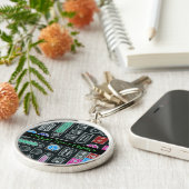 コンピュータギークブラック入力パターンキーチェーン キーホルダー (側面)