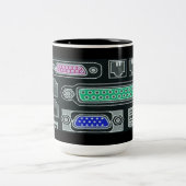 コンピュータギークブラック入力パターンマグ ツートーンマグカップ (中央)