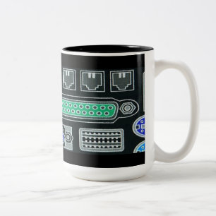 コンピュータギークブラック入力パターンマグ ツートーンマグカップ