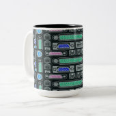 コンピュータギークブラック入力パターン ツートーンマグカップ (正面左)