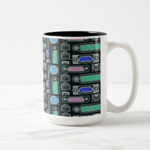 コンピュータギークブラック入力パターン ツートーンマグカップ