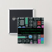 コンピュータギークユーモアのボタン 缶バッジ (正面&裏面)