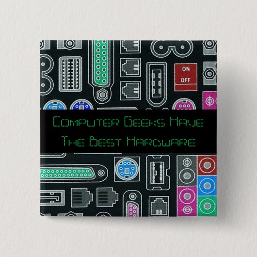 コンピュータギークユーモアのボタン 缶バッジ (正面)