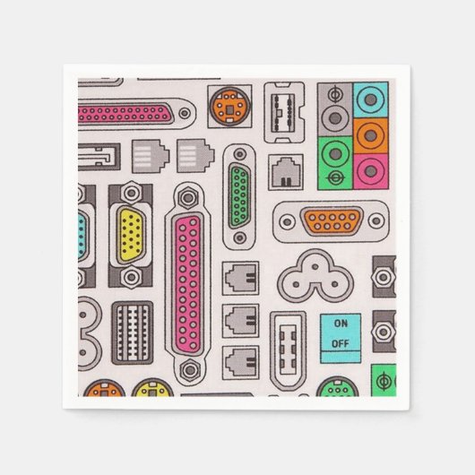 コンピュータギーク入力パターンナプキン スタンダードカクテルナプキン (正面)