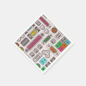 コンピュータギーク入力パターンナプキン スタンダードカクテルナプキン (角)