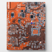 コンピュータギーク回路基板オレンジ フォトプラーク (正面)