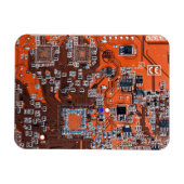 コンピュータギーク回路基板オレンジ マグネット (横)