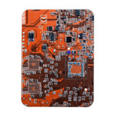 コンピュータギーク回路基板オレンジ マグネット (縦)