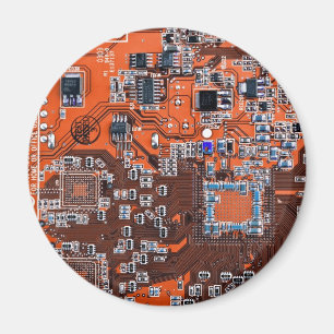 コンピュータギーク回路基板オレンジ マグネット