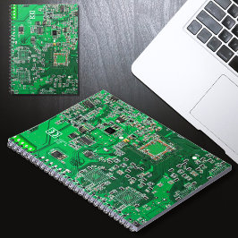 コンピュータギーク回路基板グリーン ノートブック