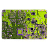 コンピュータギーク回路基板ネオンイエロー マグネット (横)