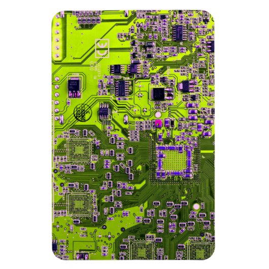コンピュータギーク回路基板ネオンイエロー マグネット (縦)
