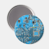 コンピュータギーク回路基板ブルー マグネット (正面/裏面)