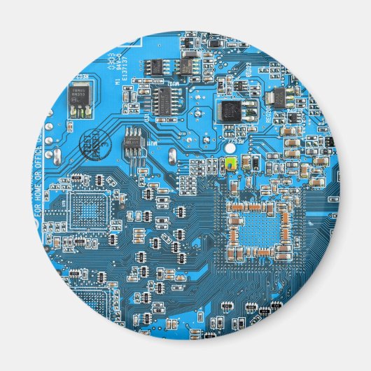コンピュータギーク回路基板ブルー マグネット (正面)