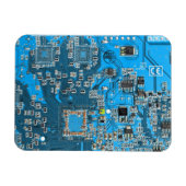 コンピュータギーク回路基板ブルー マグネット (横)