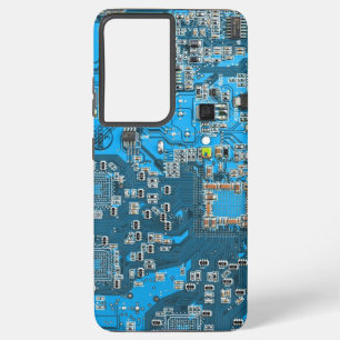 コンピュータギーク回路基板ブルー SAMSUNG GALAXY S21+ケース