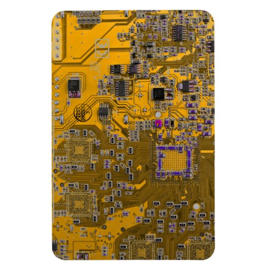 コンピュータギーク回路基板ライトオレンジ マグネット (縦)