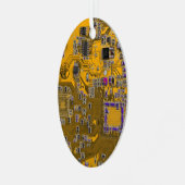 コンピュータギーク回路基板ライトオレンジ メタルオーナメント (正面左)