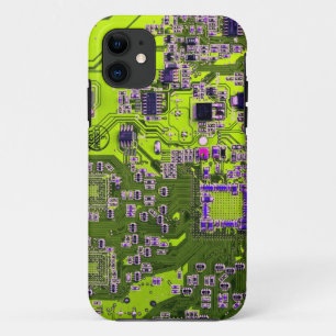コンピュータギーク回路基板 – ネオンイエロー iPhone 11 ケース