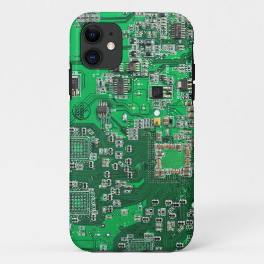 コンピュータギーク回路基板 – 緑 Case-Mate iPhoneケース (裏面)