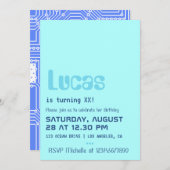 コンピュータギーク誕生日パーティーの招待 招待状 (正面/裏面)