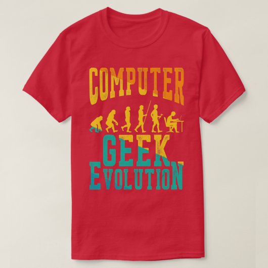コンピュータギーク進化コンピュータギークゲーマー Tシャツ (デザイン正面)