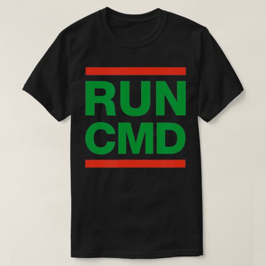コンピュータギーク80sコマンドプロ走ンプトCMD Tシャツ (デザイン正面)