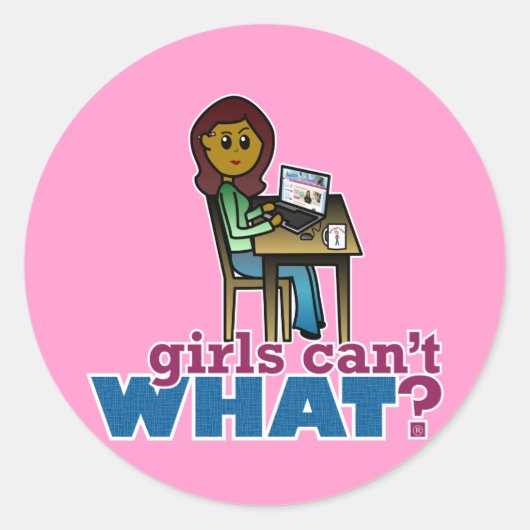 コンピュータギーク – 暗 ラウンドシール (正面)