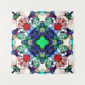 コンピュータグラフィックス。抽象芸術イラストレーション タペストリー (正面(横))