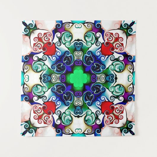 コンピュータグラフィックス。抽象芸術イラストレーション タペストリー (正面)