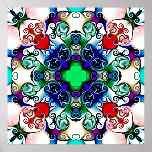 コンピュータグラフィックス。抽象芸術イラストレーション ポスター (正面)