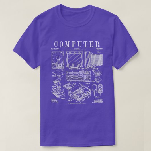 コンピュータゲーマーギークヴィンテージIT PCハードウェア特許 Tシャツ (デザイン正面)