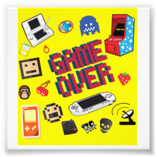 コンピュータゲーマーゲームオーバー フォトプリント
