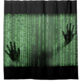 コンピュータコークールドハッカー抽象芸術超現実美術 シャワーカーテン (正面)
