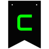 コンピュータコードサイバー&テックチーム – 独自の名前または文字 バンティングフラッグ (第1の旗)