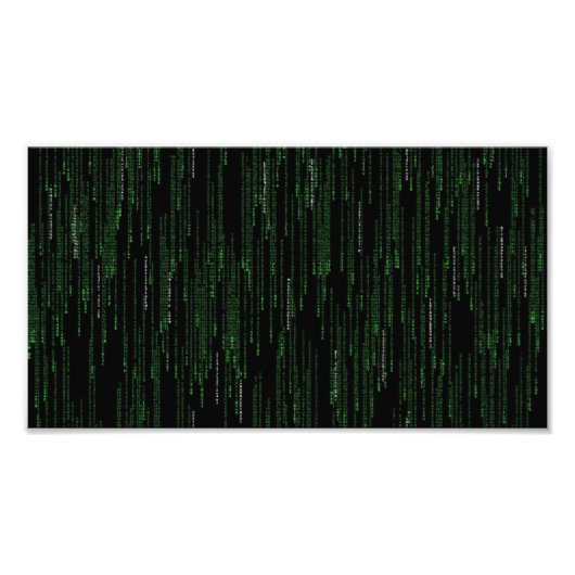 コンピュータコード落下ゲームギークポスターのアートワーク フォトプリント            (正面)
