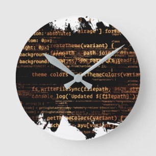 コンピュータコード ラウンド壁時計