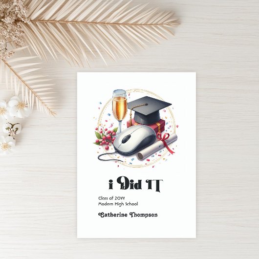 コンピュータサイエンスと情報卒業写真 案内状