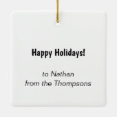 コンピュータサイエンスのバイナリコードブラックレッドクリスマス セラミックオーナメント (裏面)