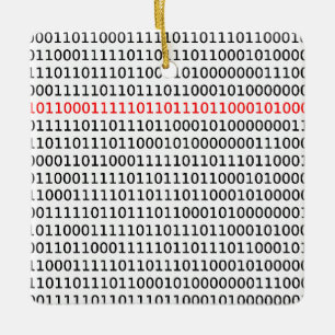 コンピュータサイエンスのバイナリコードブラックレッドクリスマス セラミックオーナメント