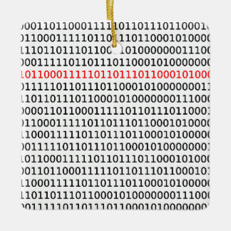 コンピュータサイエンスのバイナリコードブラックレッドクリスマス セラミックオーナメント