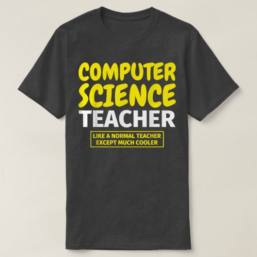コンピュータサイエンス先生 おもしろい Tシャツ (デザイン正面)
