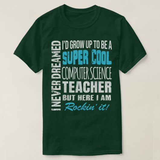 コンピュータサイエンス先生TおもしろいシャツI Never Drea Tシャツ (デザイン正面)