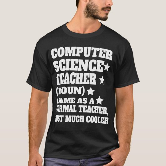 コンピュータサイエンス教師の定義バックTシャツ Tシャツ (正面)