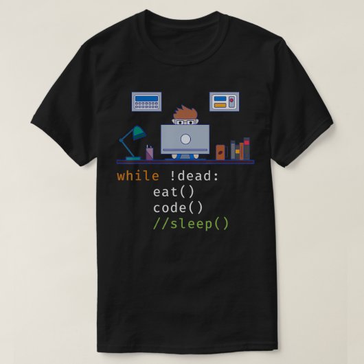 コンピュータサイエンスPythonプログラマー食べギフトコードS Tシャツ (デザイン正面)