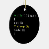 コンピュータサイエンスPythonプログラマー食べコードスリープ セラミックオーナメント (右)