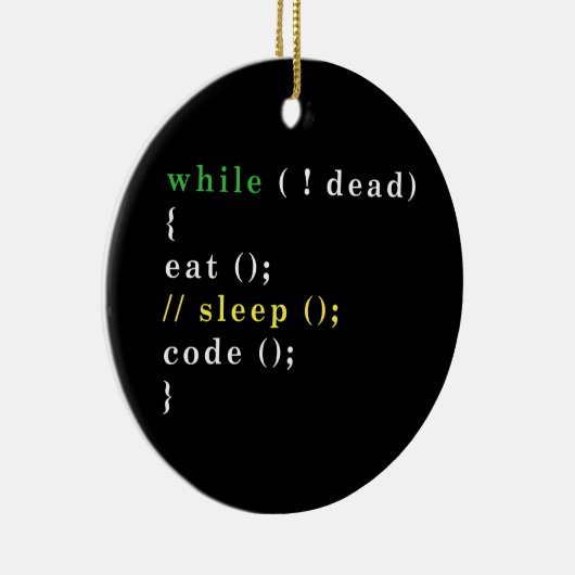 コンピュータサイエンスPythonプログラマー食べコードスリープ セラミックオーナメント (右)
