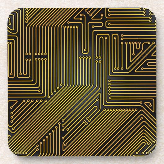 コンピュータサーキットボードパターン コースター (正面)