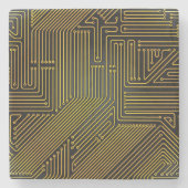 コンピュータサーキットボードパターン ストーンコースター (正面)